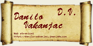 Danilo Vakanjac vizit kartica